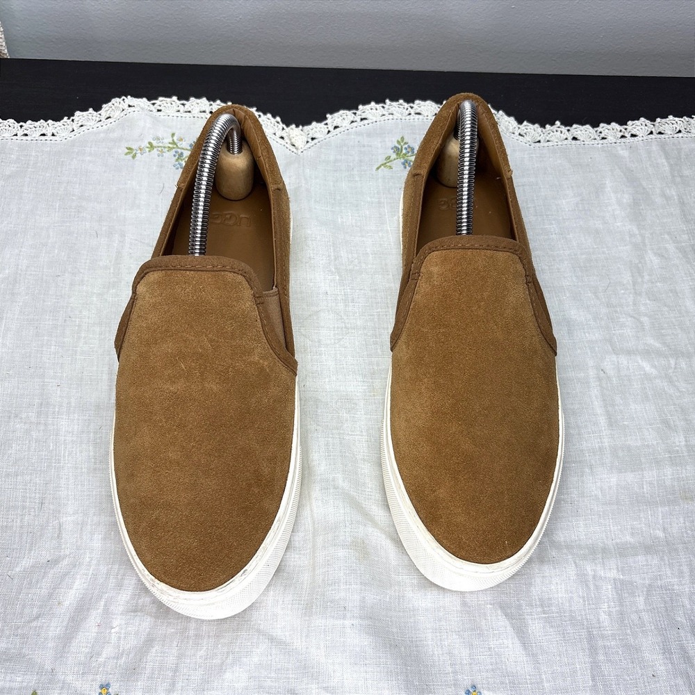 UGG Jass Suede Slip-On Sneakers Chestnut Brown Platform Loafers NO BOX